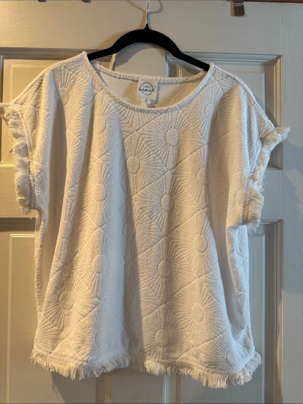 LOFT Beach Fringe Terry Top Tee NWT S